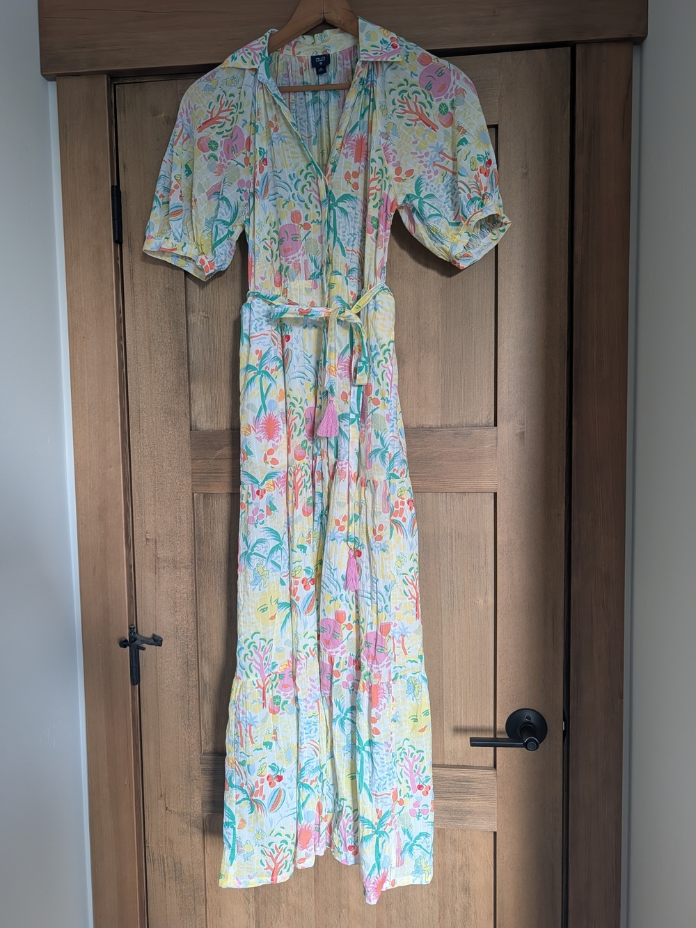 Roller Rabbit Pastel Floral Puff-Sleeve Maxi Dress
